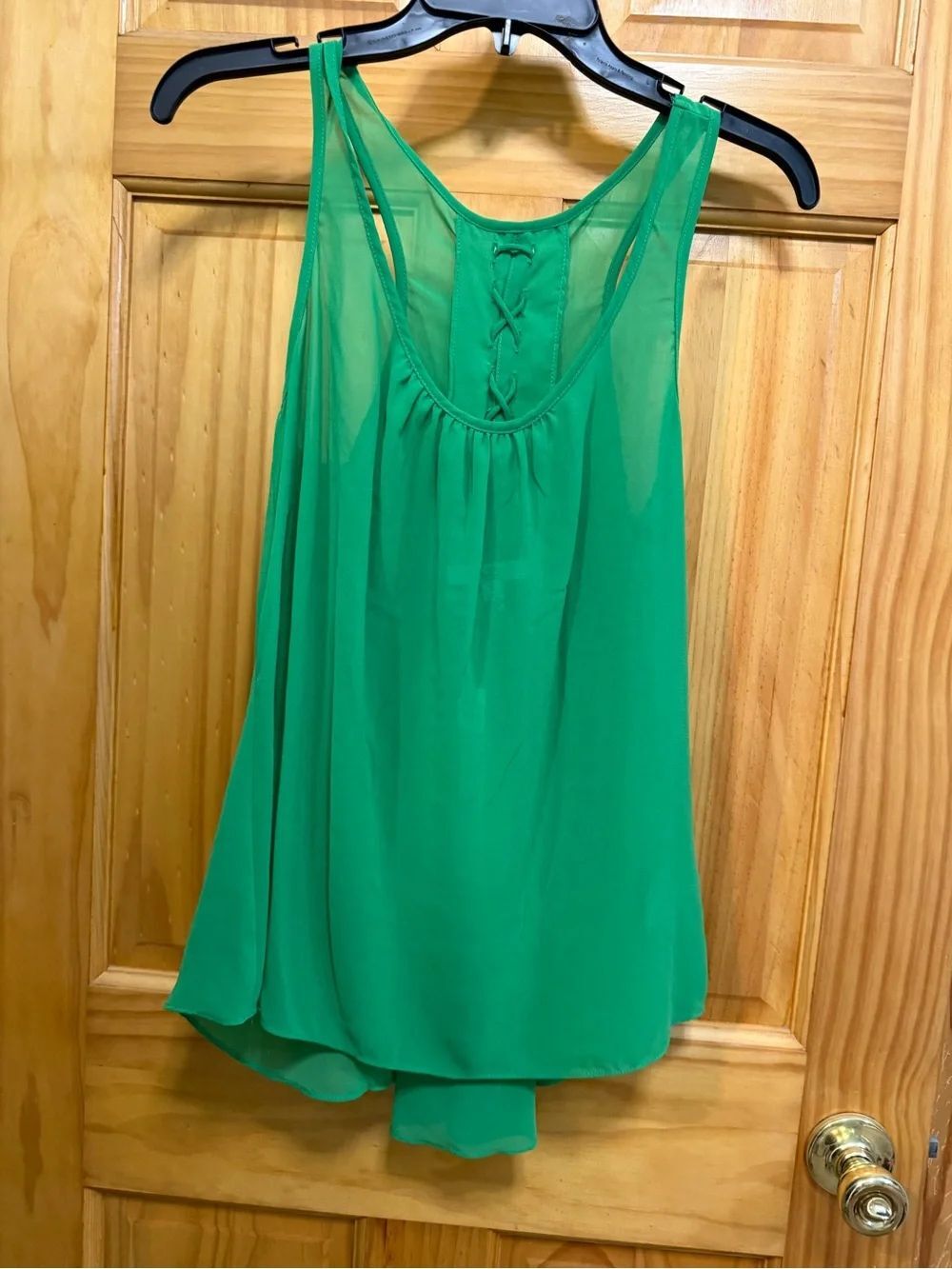NWT VTG  Ya  Vibrant Green Sheer tunic Tank size S
